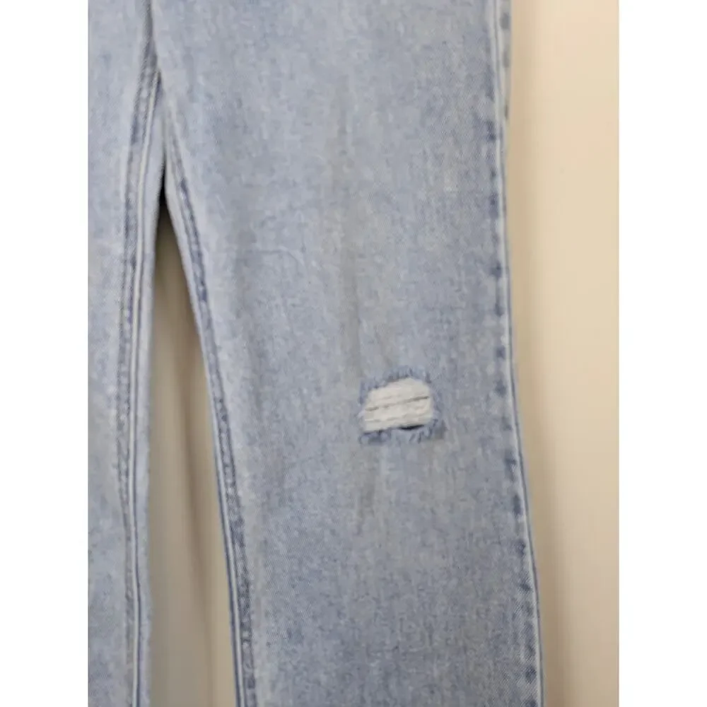 Art Class Girls Baggy Jeans 12 Light Wash Distressed Denim Adjustable Waist NEW